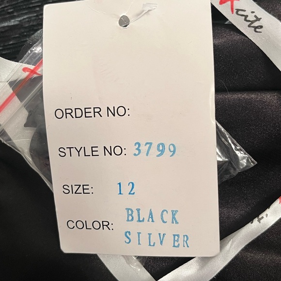 Xcite Strapless Mini Prom Dress Silver Black Size 12 NWT Homecoming Party - Picture 8 of 9